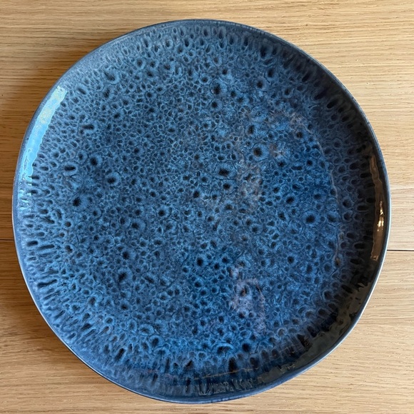 IKEA Blue Reactive Glaze 12” Large Stoneware Serving Plate - Modern Unique - Picture 1 of 8